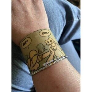 Handmade Archie Comic Cuff Bracelet Rhinestone Betty Veronica 90s